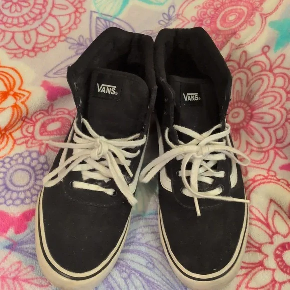 Vans Ladies Black and White High-Tops Womens Size 8.5 - Picture 3 of 10